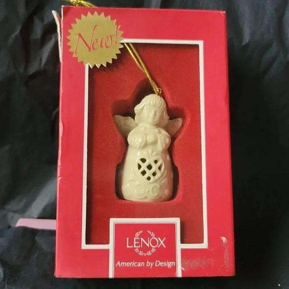 Lenox Ivory Angel Wishes Heart Bell With Gold String Xmas Ornament 847021 MCM - Picture 6 of 9